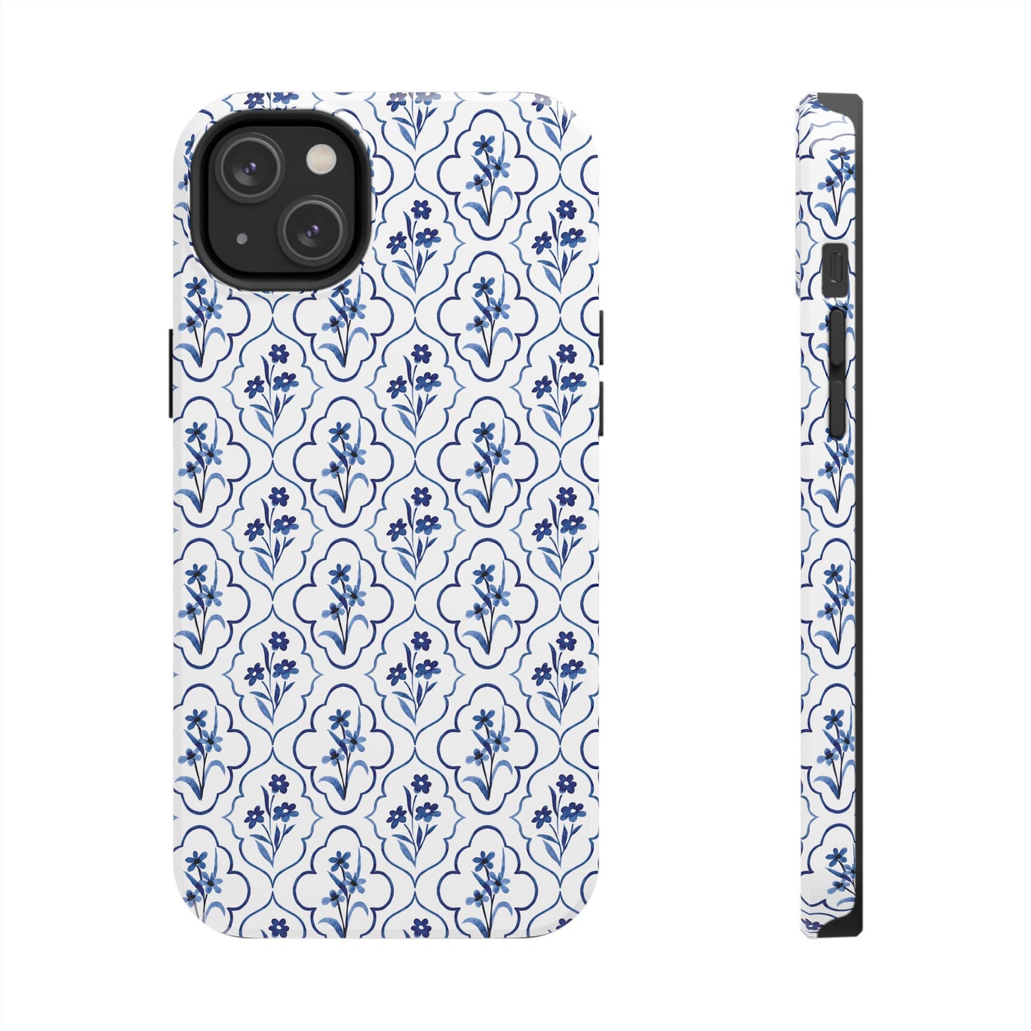 Indigo Floral Tile Phone Case