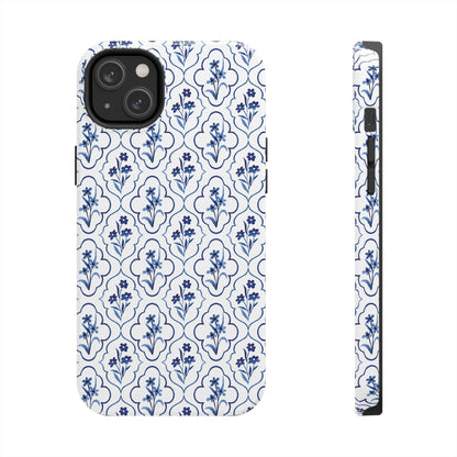 Indigo Floral Tile Phone Case