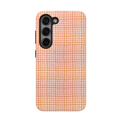 Orange Gingham Phone Case