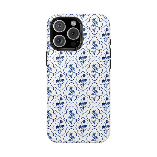 Indigo Floral Tile Phone Case