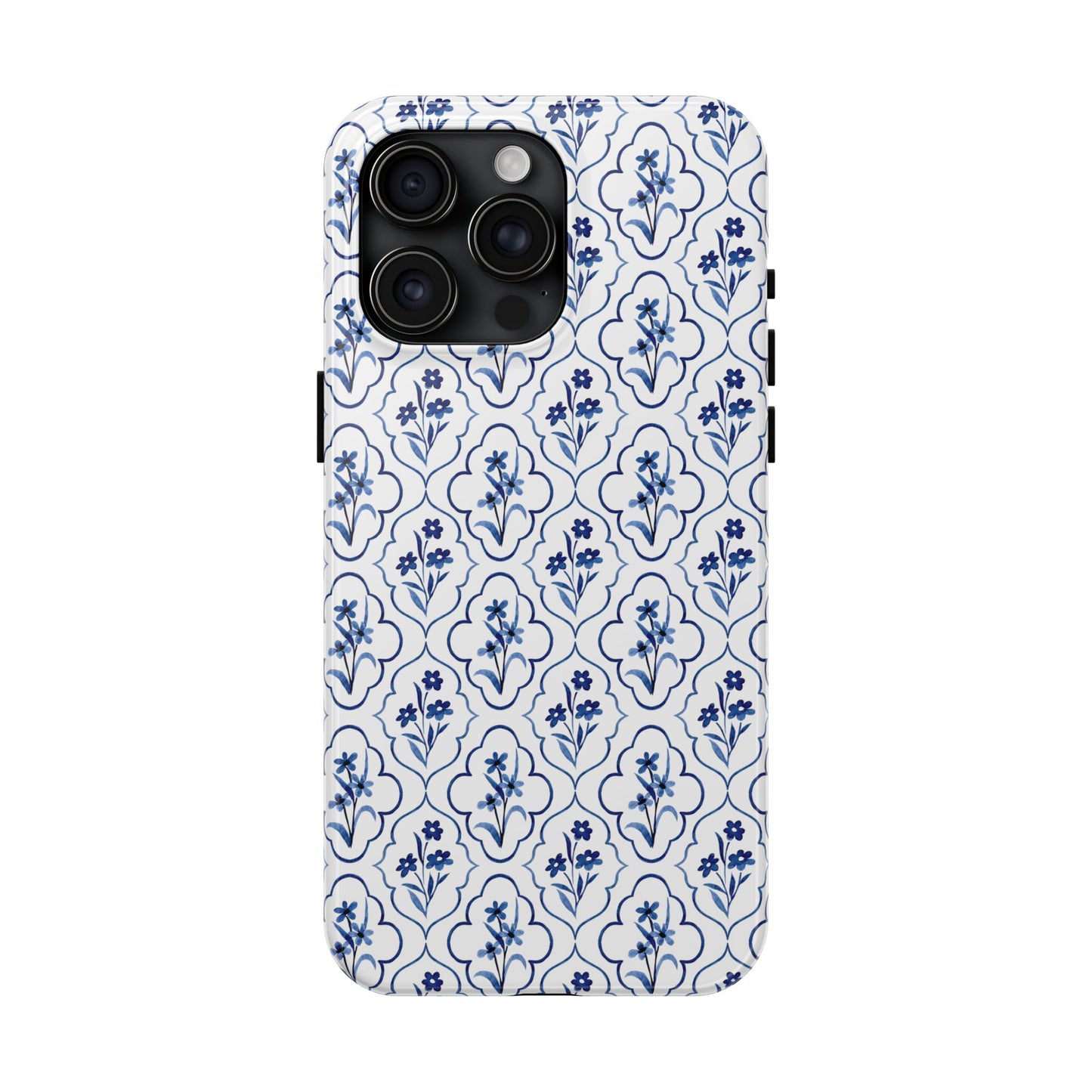 Indigo Floral Tile Phone Case