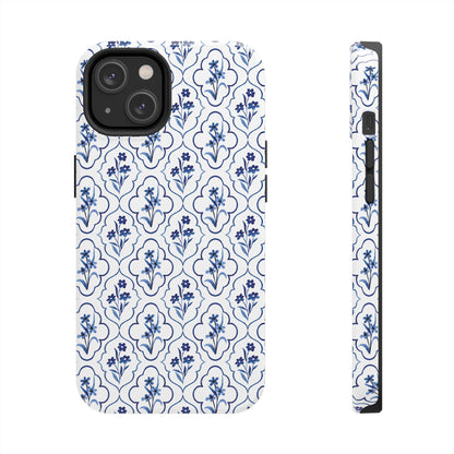 Indigo Floral Tile Phone Case
