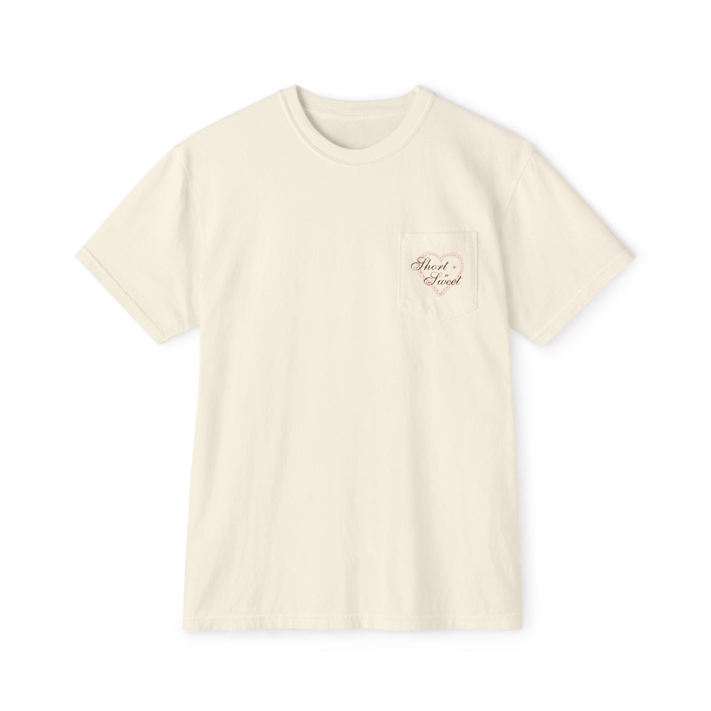 Short n' Sweet Cafe Pocket Tee (Front and Back)