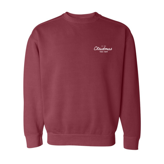 Christmas Tree Farm Embroidered Comfort Colors Crewneck