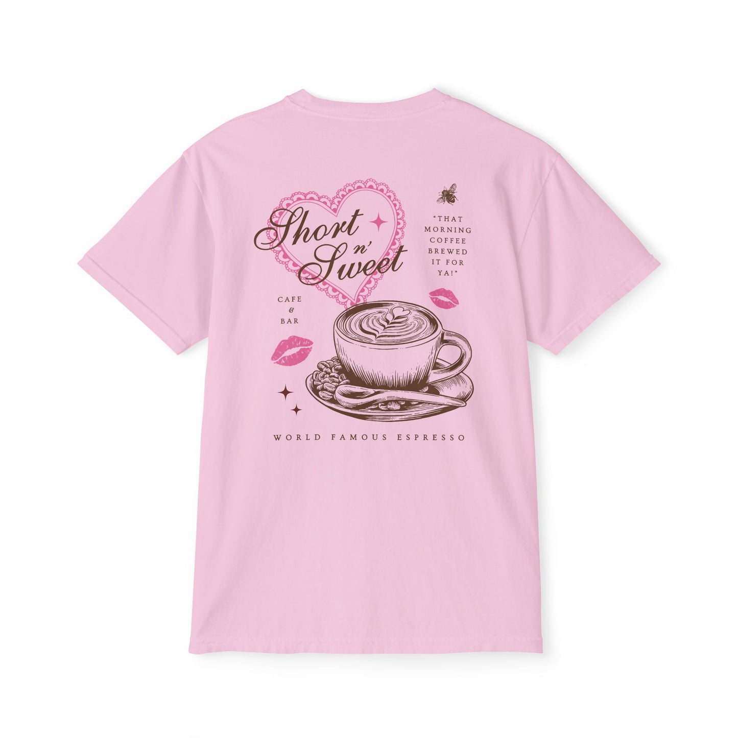 Short n' Sweet Cafe Pocket Tee (Front and Back)