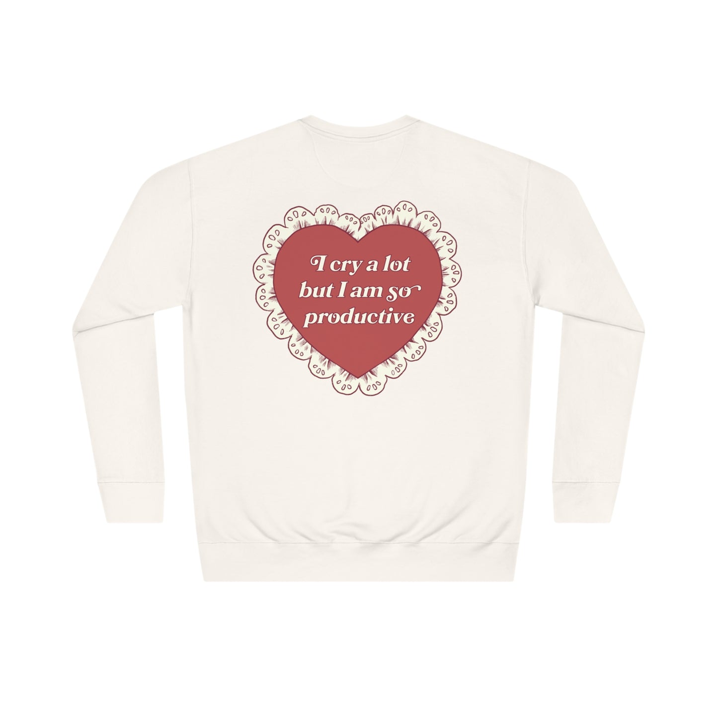 So Productive Lace Heart Crewneck (Front and Back)