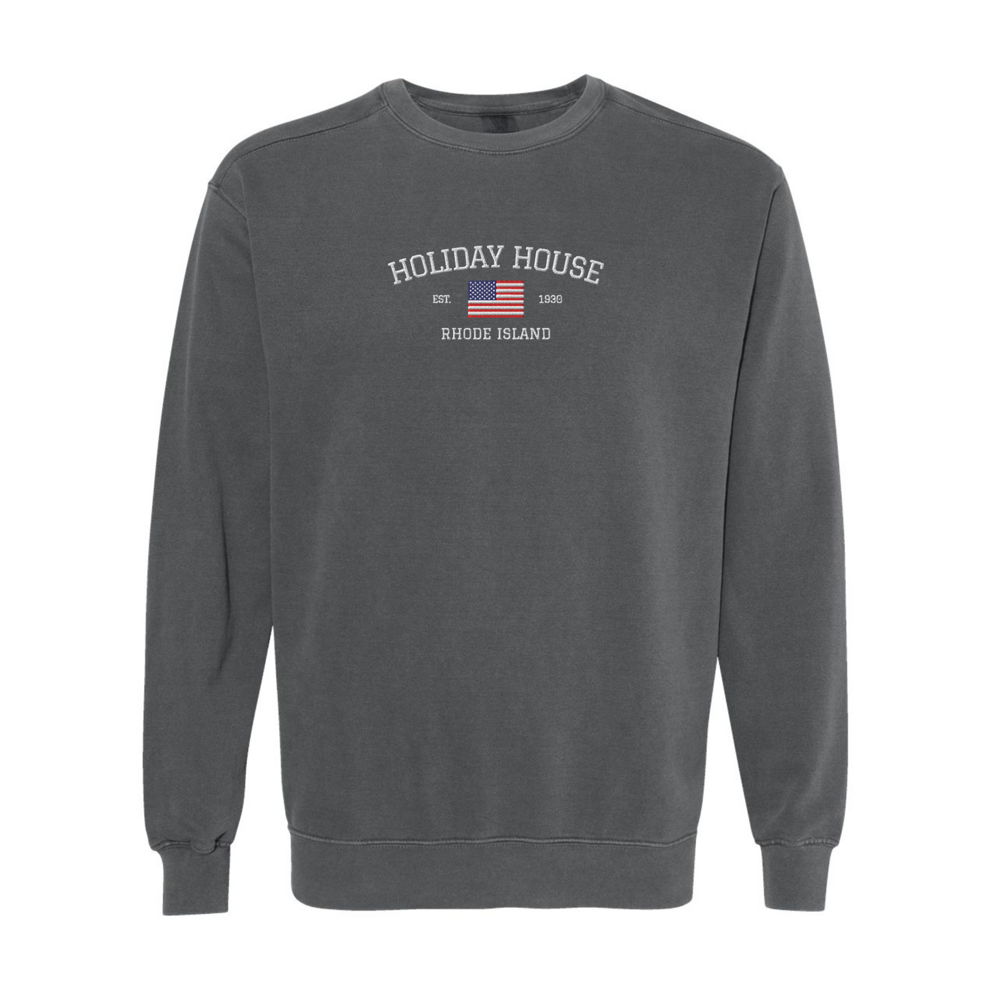 Holiday House Embroidered Comfort Colors Crewneck
