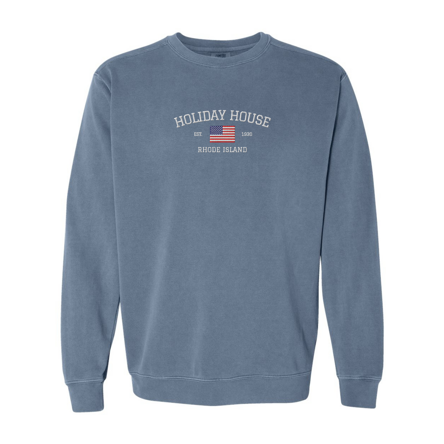Holiday House Embroidered Comfort Colors Crewneck