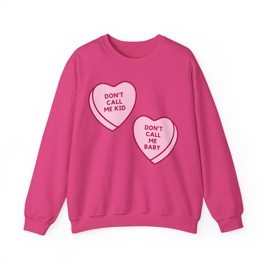 Don't Call Me Baby Heart Candy Oversized Sweatshirt