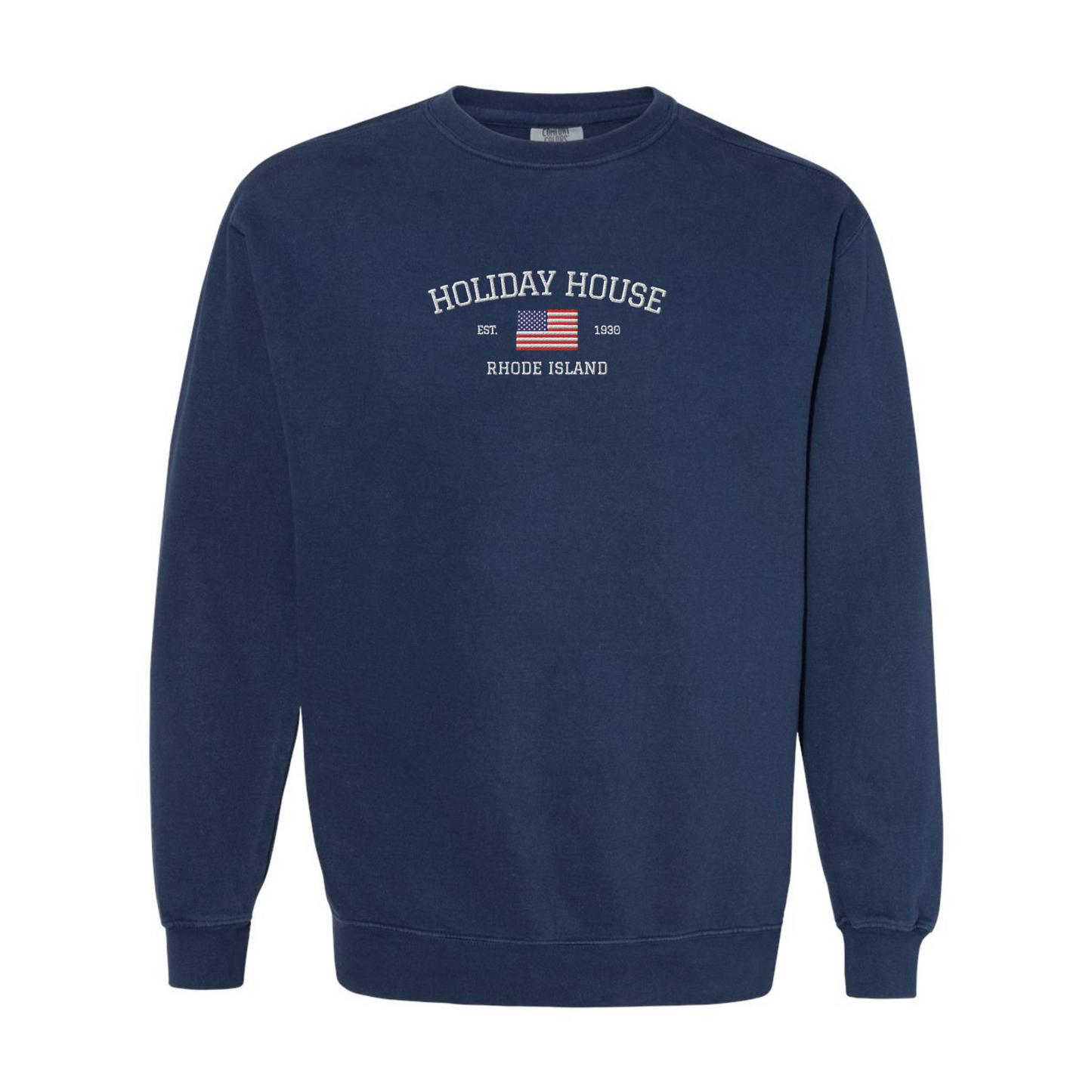 Holiday House Embroidered Comfort Colors Crewneck