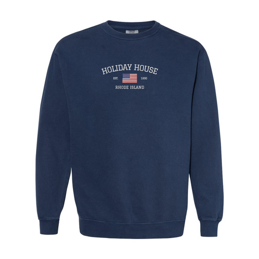 Holiday House Embroidered Comfort Colors Crewneck