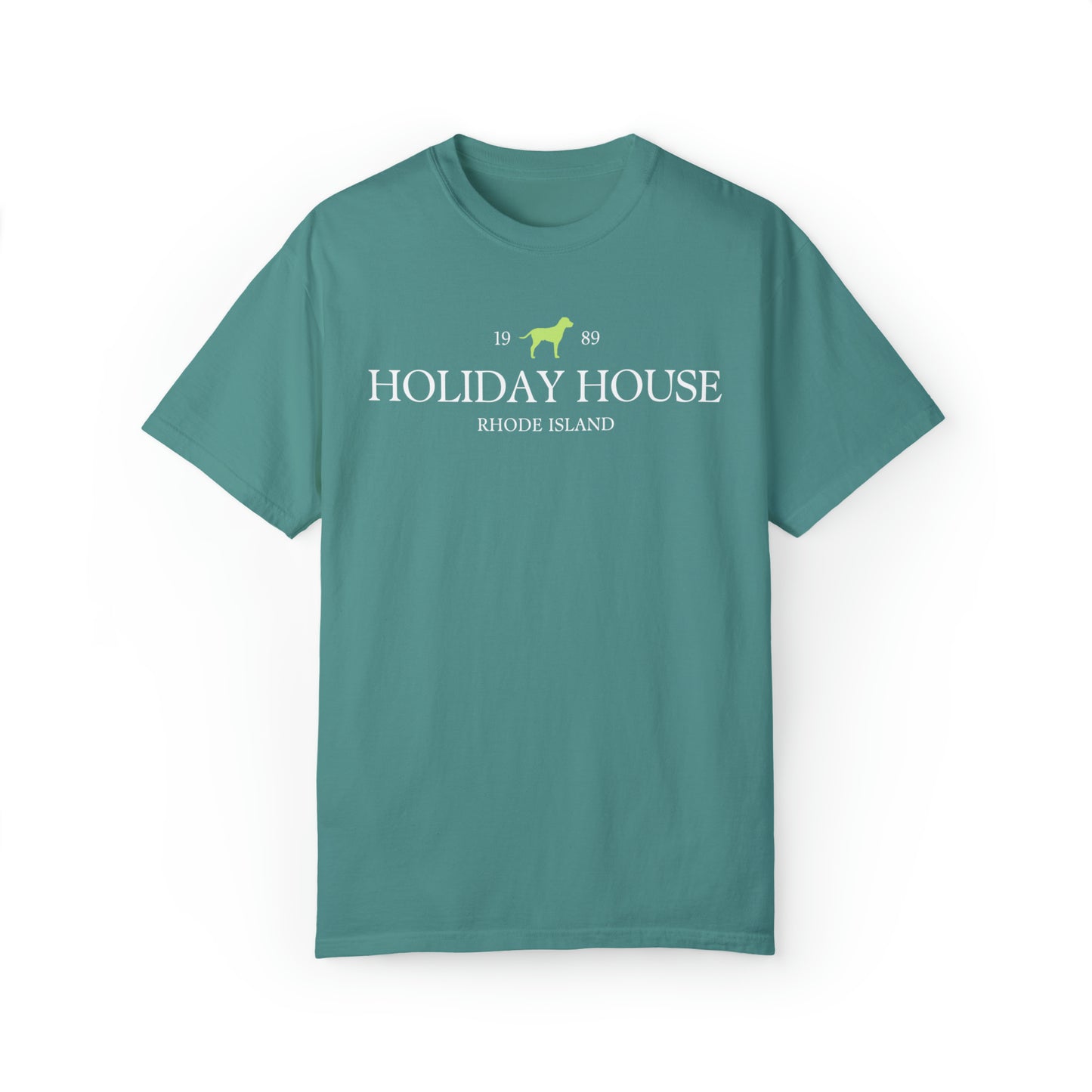 Holiday House Shirt with Key Lime Green Dog