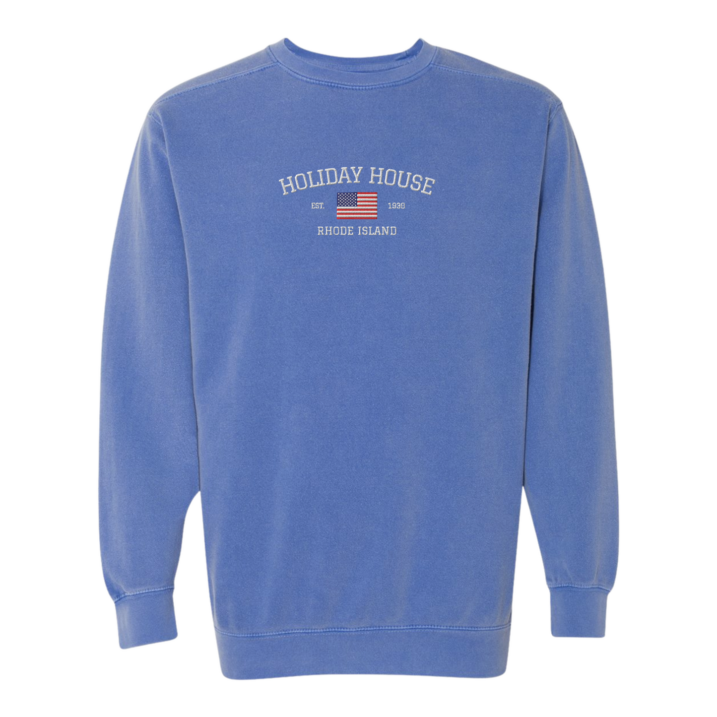 Holiday House Embroidered Comfort Colors Crewneck
