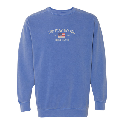 Holiday House Embroidered Comfort Colors Crewneck