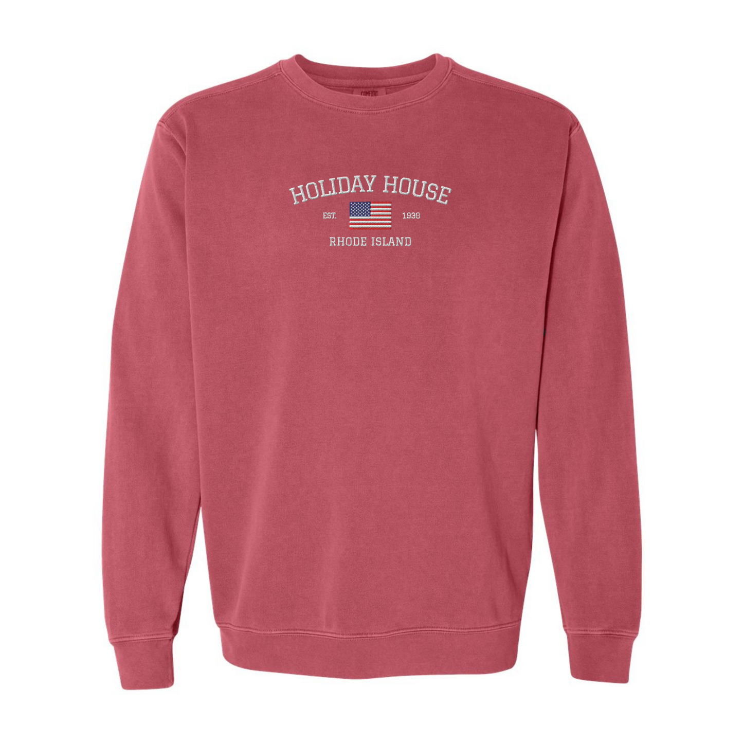 Holiday House Embroidered Comfort Colors Crewneck