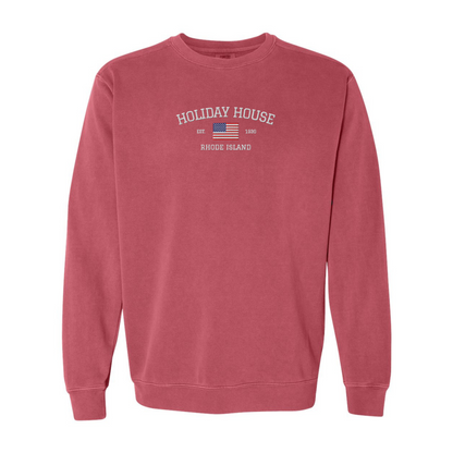 Holiday House Embroidered Comfort Colors Crewneck