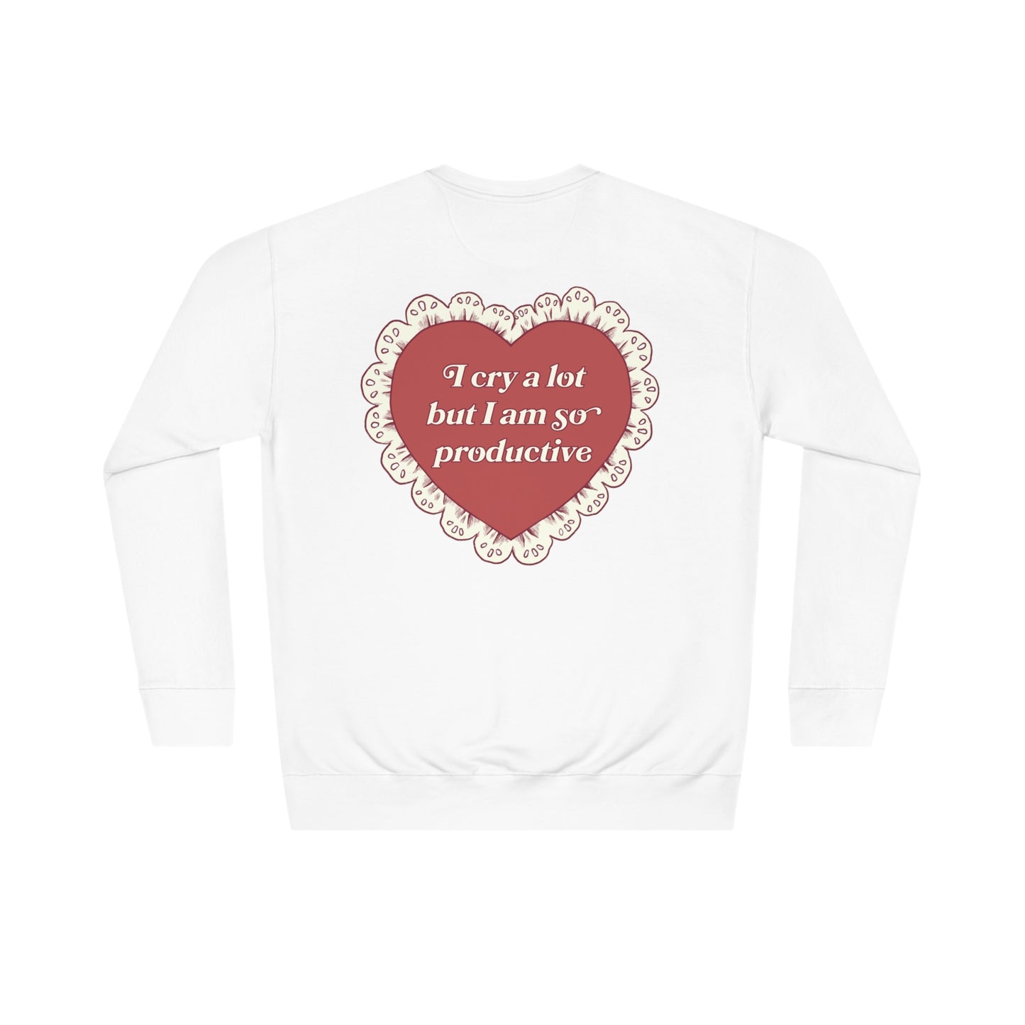 So Productive Lace Heart Crewneck (Front and Back)