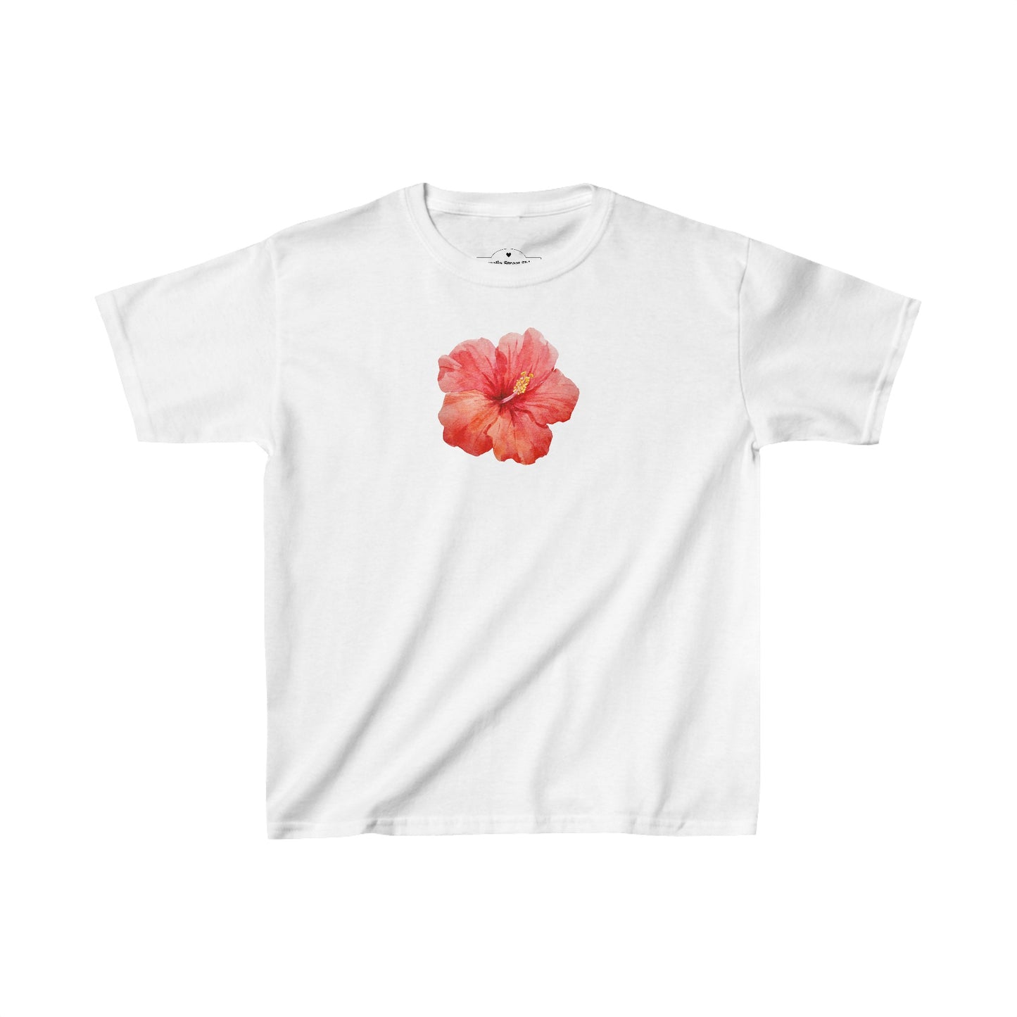 Red Hibiscus Baby Tee