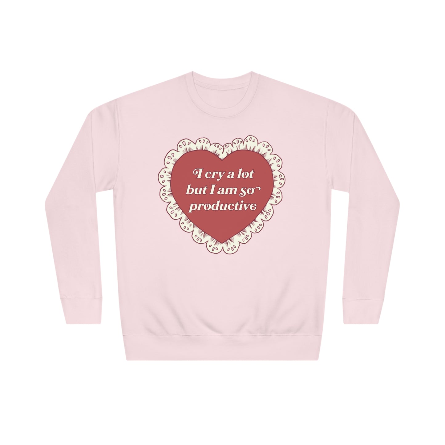 So Productive Lace Heart Crewneck