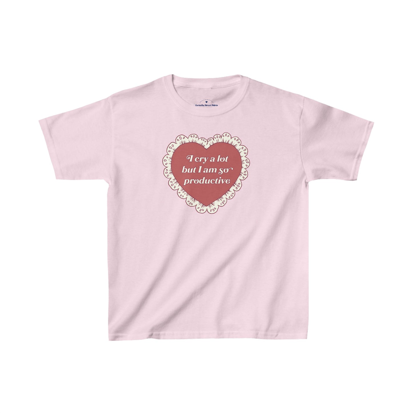 So Productive Lace Heart Baby Tee