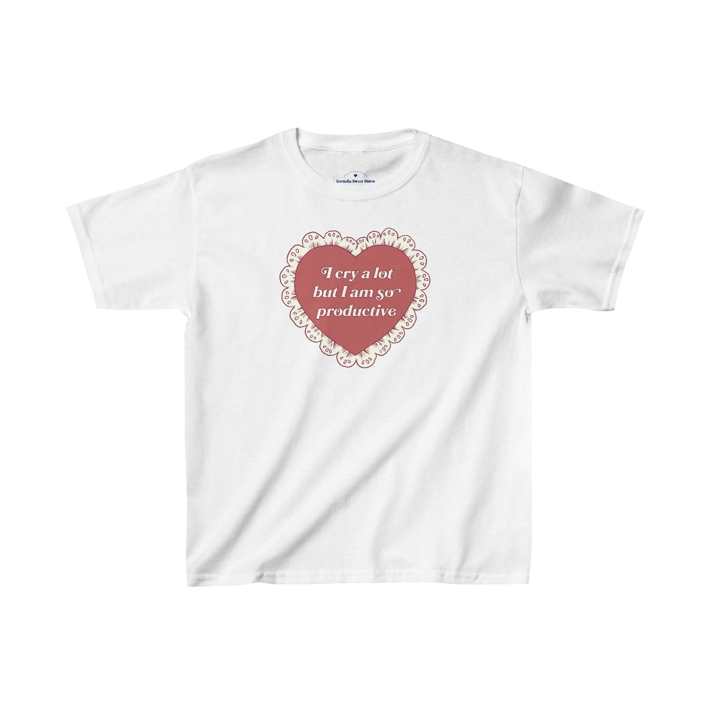 So Productive Lace Heart Baby Tee