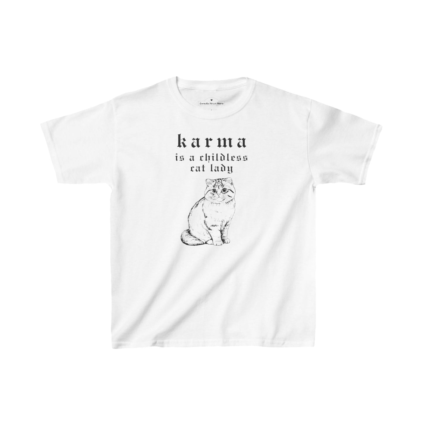 Karma is a Childless Cat Lady Baby Tee