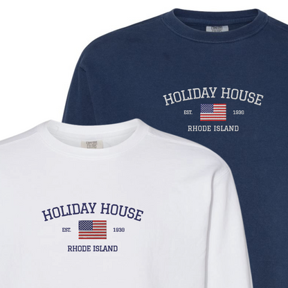 Holiday House Embroidered Comfort Colors Crewneck