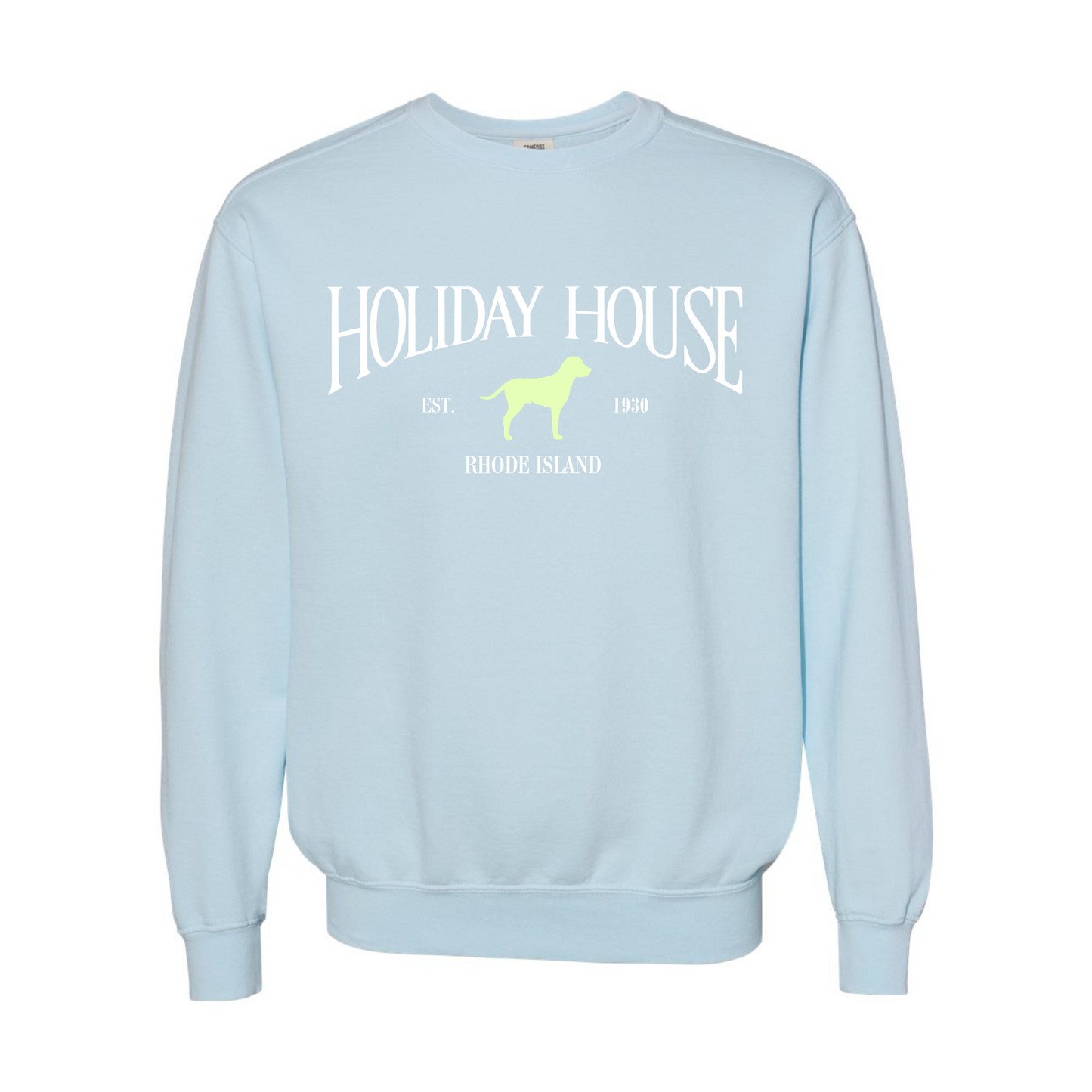 Holiday House Key Lime Green Dog Crewneck