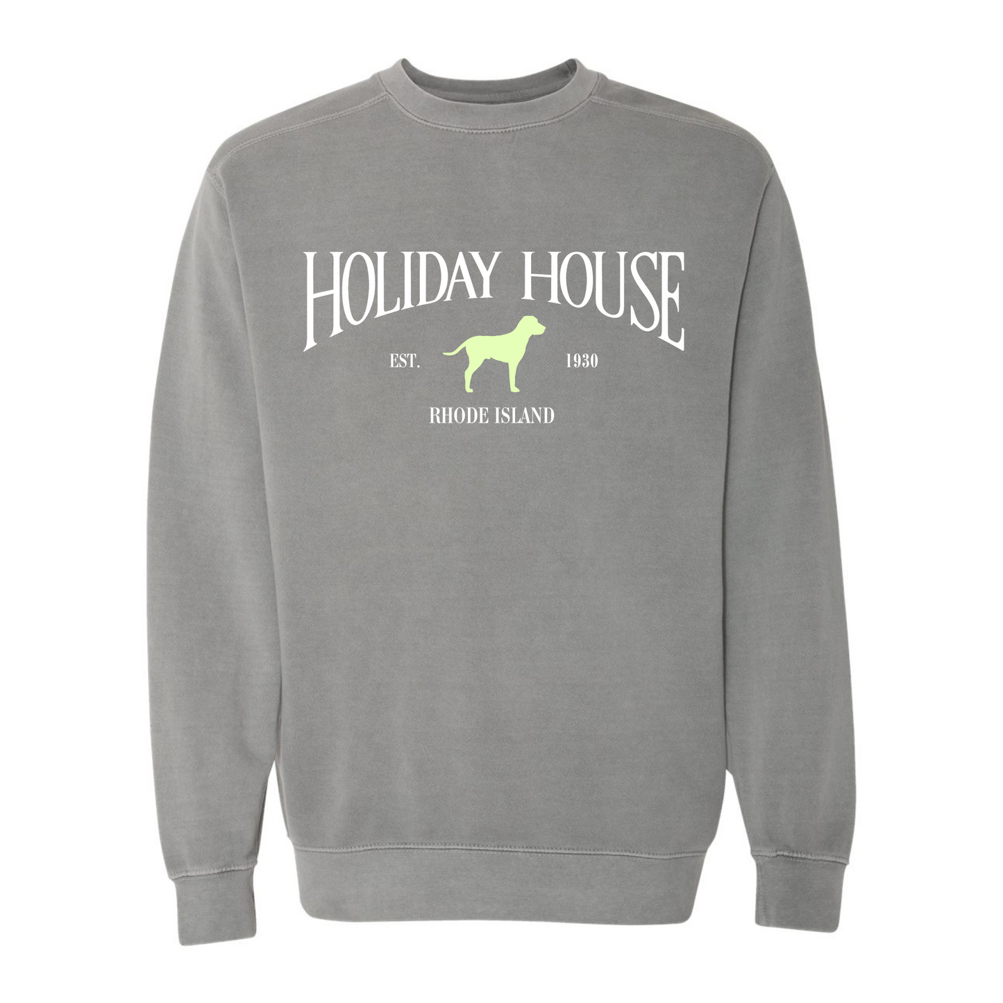 Holiday House Key Lime Green Dog Crewneck