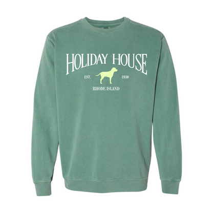 Holiday House Key Lime Green Dog Crewneck