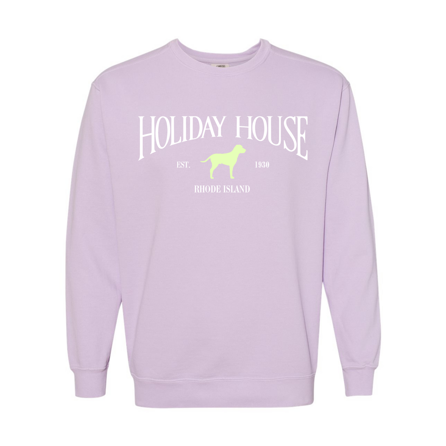 Holiday House Key Lime Green Dog Crewneck