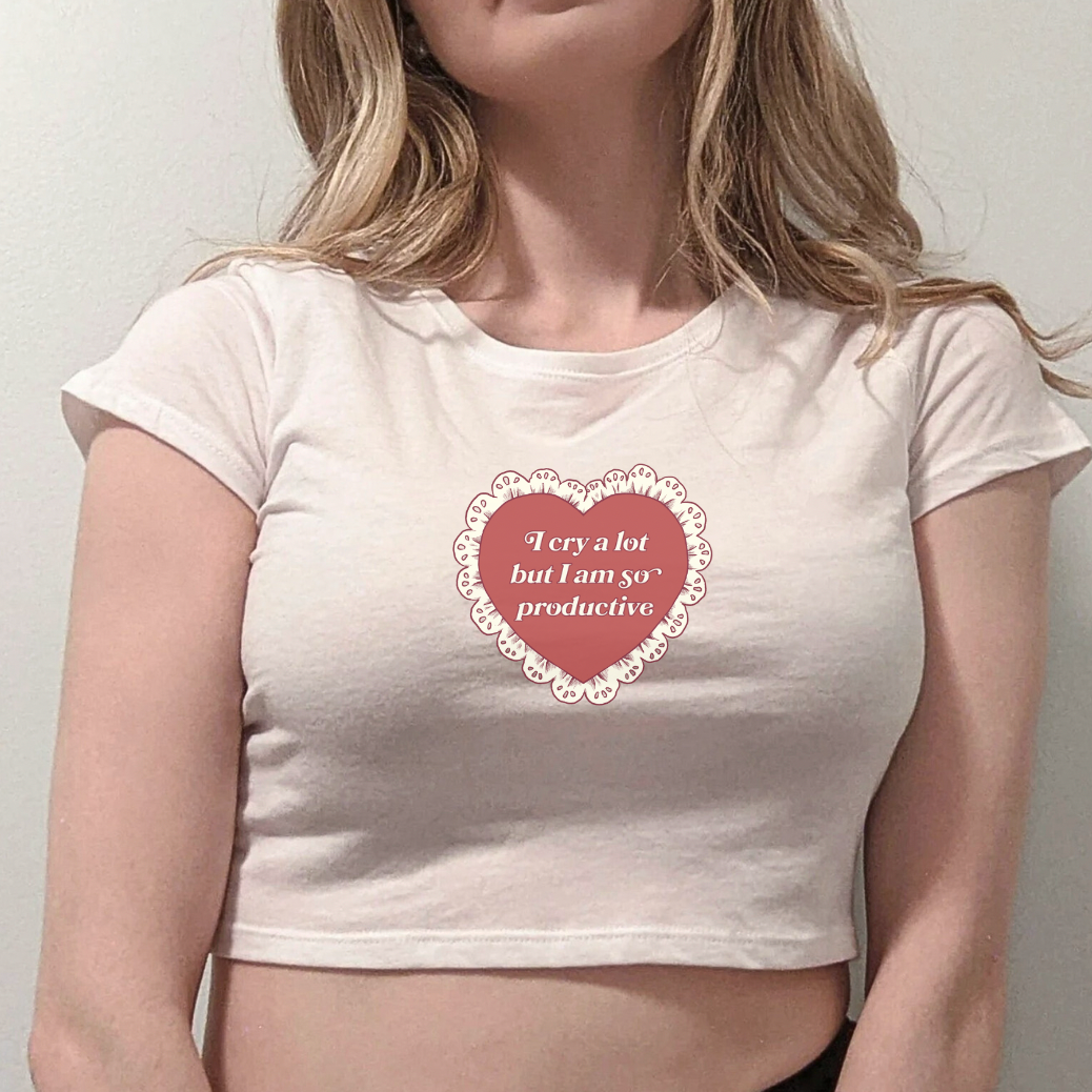 So Productive Lace Heart Crop Top