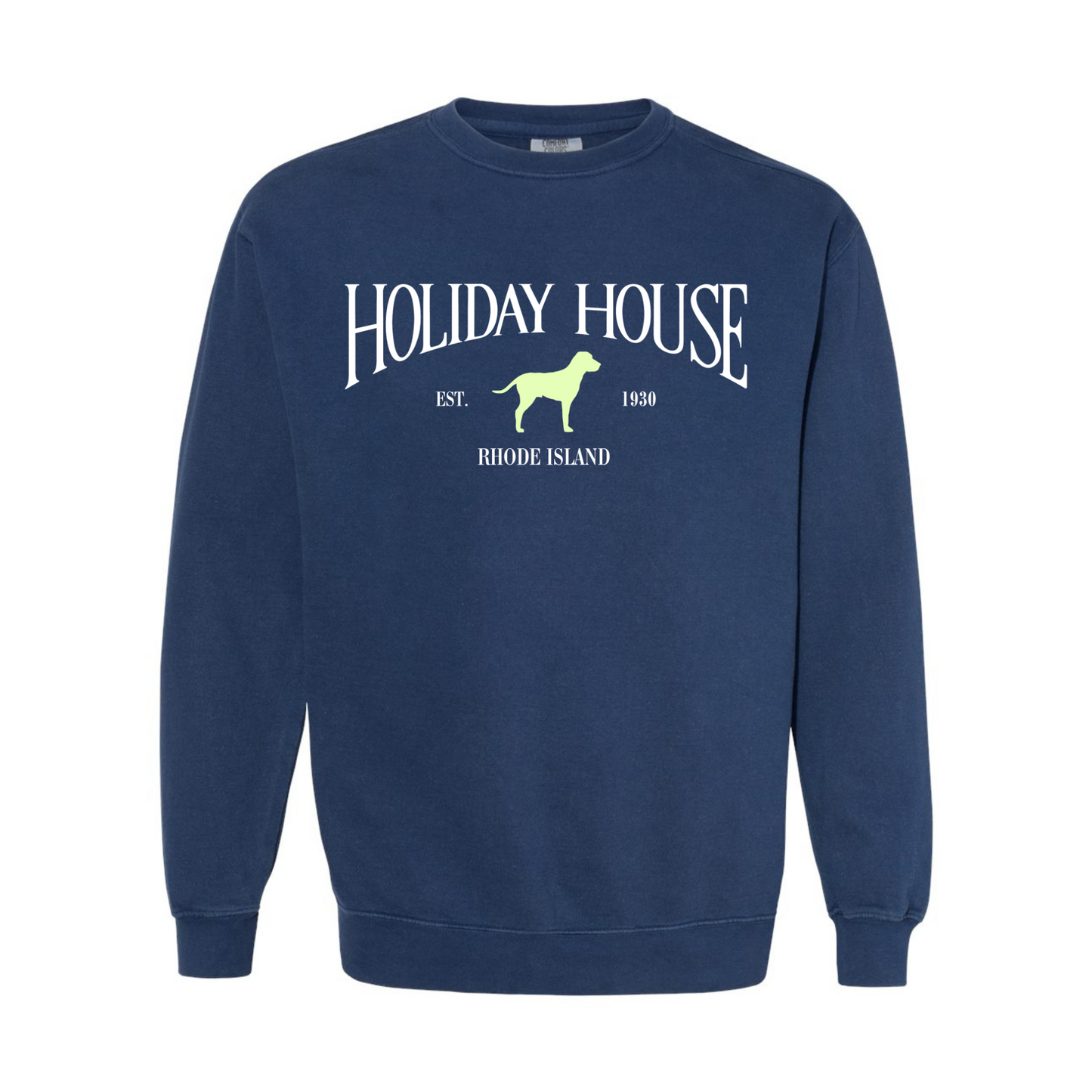 Holiday House Key Lime Green Dog Crewneck