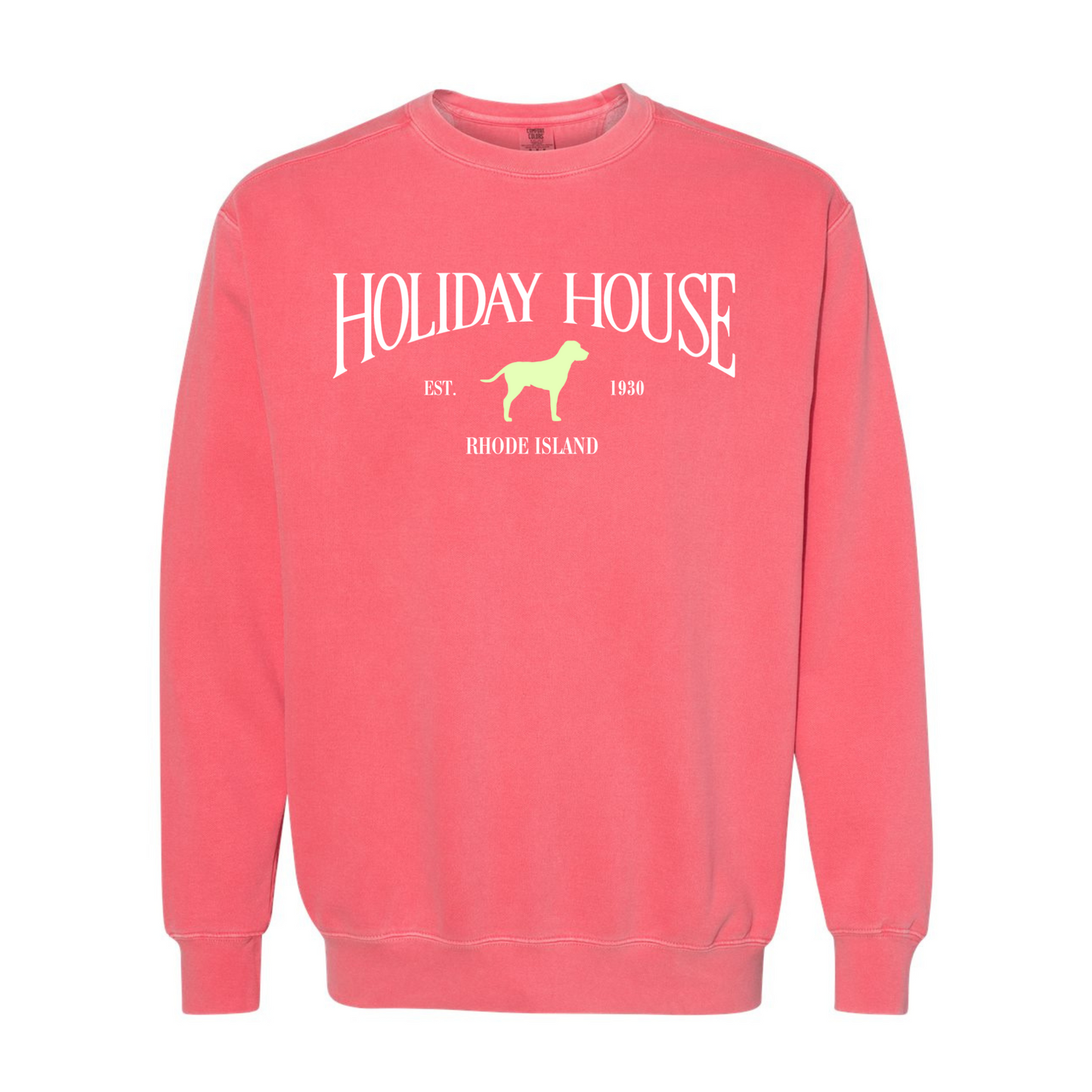 Holiday House Key Lime Green Dog Crewneck