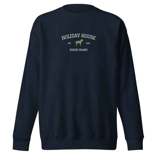 Holiday House Embroidered Key Lime Green Crewneck