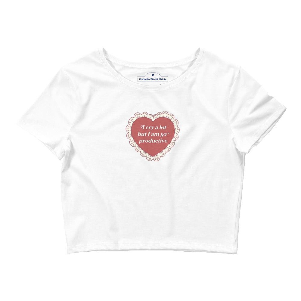 So Productive Lace Heart Crop Top