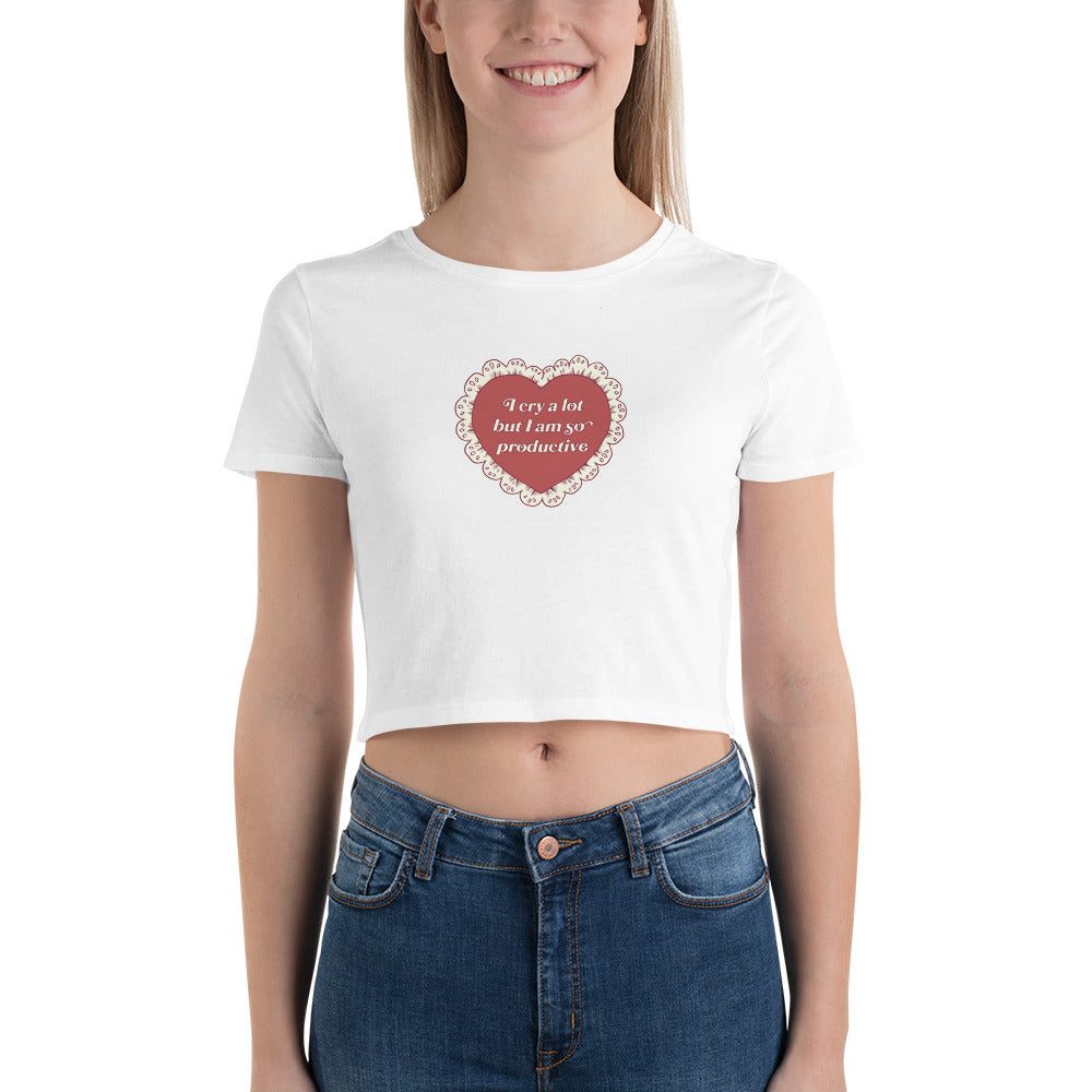 So Productive Lace Heart Crop Top