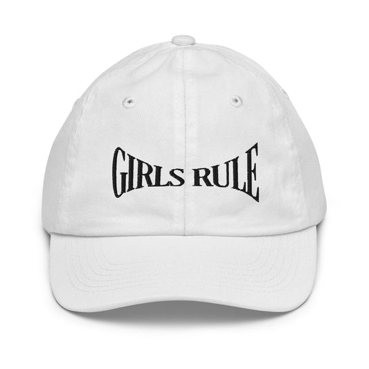 Girls Rule Embroidered Baseball Cap (Youth)