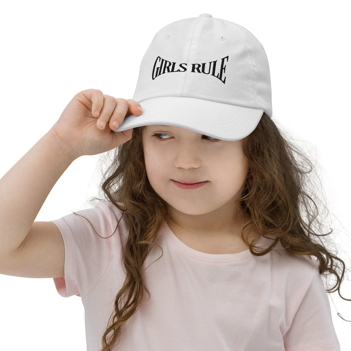 Girls Rule Embroidered Baseball Cap (Youth)