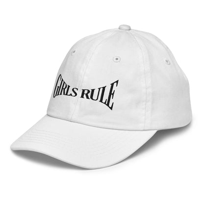 Girls Rule Embroidered Baseball Cap (Youth)